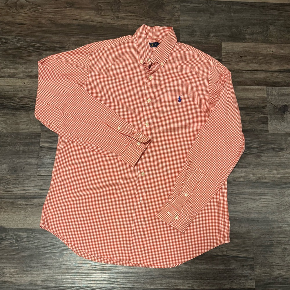 🔥Polo Ralph Lauren Mens Shirt Multicolor L Classic Fit Plaid Cotton Oxford Pony - Picture 1 of 8